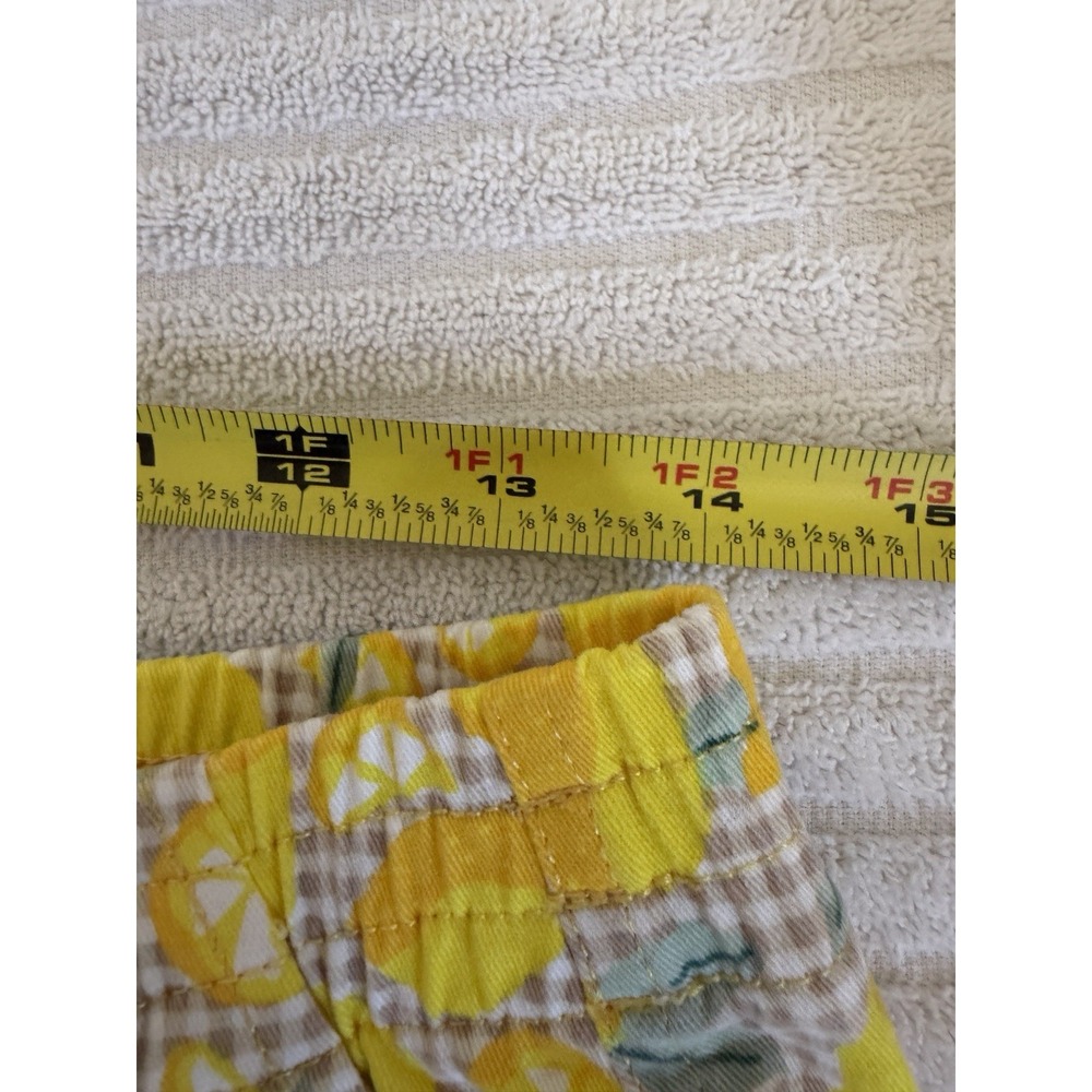 Lands End Womens Shorts Size 8 Yellow Lemon Print Mid Rise Cotton Chino - Picture 12 of 15